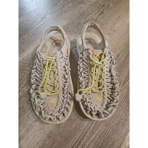 Keen Women's Sandals in Beige and Neon Yellow